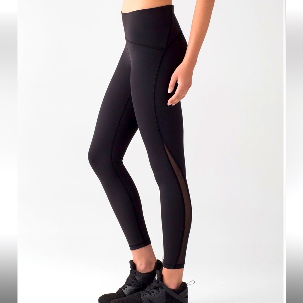 Lululemon Train Times 7/8 Pant *25" in Black size 4- with mesh panel